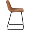 image:imageFlash Furniture Reagan 24 LeatherSoft Counter Height Stools with Footrest MidCentury Modern Bucket Style Dining Chairs Set of 2 Light Brown