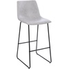 image:imageFlash Furniture Reagan 30 LeatherSoft Barstools with Footrest MidCentury Modern Bucket Style Bar Height Stools Set of 2 Light Gray