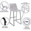 image:imageFlash Furniture Reagan 30 LeatherSoft Barstools with Footrest MidCentury Modern Bucket Style Bar Height Stools Set of 2 Light Gray
