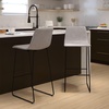 image:imageFlash Furniture Reagan 30 LeatherSoft Barstools with Footrest MidCentury Modern Bucket Style Bar Height Stools Set of 2 Light Gray