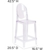 image:imageFlash Furniture Revna Ghost Counter Stool with Oval Back in Revna Transparent Crystal Pack of 4Set of 1