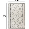 image:imageFlash Furniture Roxy Geometric Style Bohemian Shag Area Rug  5 x 7  IvoryIvoryBlack