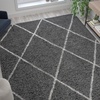 image:imageFlash Furniture Roxy Shag Style Diamond Trellis Area Rug  5 x 7  IvoryCharcoalIvory