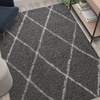 image:imageFlash Furniture Roxy Shag Style Diamond Trellis Area Rug  5 x 7  IvoryCharcoalIvory