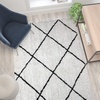 image:imageFlash Furniture Roxy Shag Style Diamond Trellis Area Rug  5 x 7  IvoryIvoryBlack