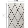 image:imageFlash Furniture Roxy Shag Style Diamond Trellis Area Rug  5 x 7  IvoryIvoryBlack