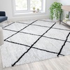 image:imageFlash Furniture Roxy Shag Style Diamond Trellis Area Rug  5 x 7  IvoryIvoryBlack