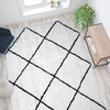 image:imageFlash Furniture Roxy Shag Style Diamond Trellis Area Rug  5 x 7  IvoryIvoryBlack
