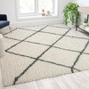 image:imageFlash Furniture Roxy Shag Style Diamond Trellis Area Rug  5 x 7  IvoryIvoryGray