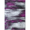 image:imageFlash Furniture Rylan Collection Scraped Pattern Area Rug  High Pile Purple Olefin Rug  2 x 3 Area Rug  Jute Backing  Hallway Entryway Bedroom Living RoomPurple