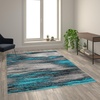 image:imageFlash Furniture Rylan Collection Scraped Pattern Area Rug  High Pile Purple Olefin Rug  2 x 3 Area Rug  Jute Backing  Hallway Entryway Bedroom Living RoomTurquoise