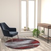 image:imageFlash Furniture Rylan Collection Scraped Pattern Area Rug  High Pile Purple Olefin Rug  2 x 3 Area Rug  Jute Backing  Hallway Entryway Bedroom Living RoomRed