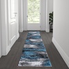 image:imageFlash Furniture Rylan Collection Scraped Pattern Area Rug  High Pile Purple Olefin Rug  2 x 3 Area Rug  Jute Backing  Hallway Entryway Bedroom Living RoomBlue
