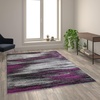 image:imageFlash Furniture Rylan Collection Scraped Pattern Area Rug  High Pile Purple Olefin Rug  2 x 3 Area Rug  Jute Backing  Hallway Entryway Bedroom Living RoomPurple