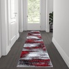 image:imageFlash Furniture Rylan Collection Scraped Pattern Area Rug  High Pile Purple Olefin Rug  2 x 3 Area Rug  Jute Backing  Hallway Entryway Bedroom Living RoomRed