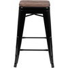 image:imageFlash Furniture Sinclair 24 High Backless Mint Green Counter Height Stool with Square Wood SeatBlack