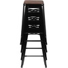image:imageFlash Furniture Sinclair 24 High Backless Mint Green Counter Height Stool with Square Wood SeatBlack