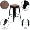 image:imageFlash Furniture Sinclair 24 High Backless Mint Green Counter Height Stool with Square Wood SeatBlack