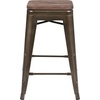 image:imageFlash Furniture Sinclair 24 High Backless Mint Green Counter Height Stool with Square Wood SeatGun Metal