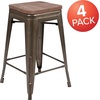 image:imageFlash Furniture Sinclair 24 High Backless Mint Green Counter Height Stool with Square Wood SeatGun Metal