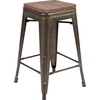 image:imageFlash Furniture Sinclair 24 High Backless Mint Green Counter Height Stool with Square Wood SeatGun Metal