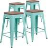 image:imageFlash Furniture Sinclair 24 High Backless Mint Green Counter Height Stool with Square Wood SeatMint Green