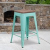 image:imageFlash Furniture Sinclair 24 High Backless Mint Green Counter Height Stool with Square Wood SeatMint Green
