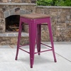 image:imageFlash Furniture Sinclair 24 High Backless Mint Green Counter Height Stool with Square Wood SeatPurple