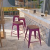 image:imageFlash Furniture Sinclair 24 High Backless Mint Green Counter Height Stool with Square Wood SeatPurple