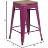 image:imageFlash Furniture Sinclair 24 High Backless Mint Green Counter Height Stool with Square Wood SeatPurple