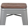 image:imageFlash Furniture Sinclair 24 High Backless Mint Green Counter Height Stool with Square Wood SeatSilver