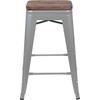 image:imageFlash Furniture Sinclair 24 High Backless Mint Green Counter Height Stool with Square Wood SeatSilver