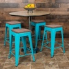image:imageFlash Furniture Sinclair 24 High Backless Mint Green Counter Height Stool with Square Wood SeatTeal