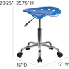 image:imageFlash Furniture Taylor Vibrant Bright Blue Tractor Seat and Chrome Stool