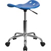 image:imageFlash Furniture Taylor Vibrant Bright Blue Tractor Seat and Chrome Stool