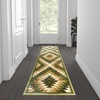 image:imageFlash Furniture Teagan Collection Southwestern Style Area Rug  Olefin Red Accent Rug  5 x 7  Jute Backing  Entryway Living Room BedroomGreen