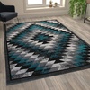 image:imageFlash Furniture Teagan Collection Southwestern Style Area Rug  Olefin Red Accent Rug  5 x 7  Jute Backing  Entryway Living Room BedroomTurquoise