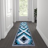 image:imageFlash Furniture Teagan Collection Southwestern Style Area Rug  Olefin Red Accent Rug  5 x 7  Jute Backing  Entryway Living Room BedroomTurquoise