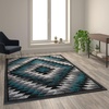 image:imageFlash Furniture Teagan Collection Southwestern Style Area Rug  Olefin Red Accent Rug  5 x 7  Jute Backing  Entryway Living Room BedroomTurquoise