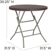 image:imageFlash Furniture Trellis Commercial Grade 26Foot Round Brown Rattan Plastic Folding Table