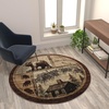 image:imageFlash Furniture Vale Collection Wildlife Area Rug  Rustic Brown Nature Inspired Olefin Rug  2 x 7 Area Rug  Jute Backing  Entryway Living Room BedroomBeige