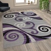 image:imageFlash Furniture Valli Collection Area Rug  High Pile Purple Olefin Rug  5 x 7 Area Rug  Jute Backing  Hallway Entryway Bedroom Living RoomPurple