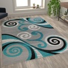 image:imageFlash Furniture Valli Collection Area Rug  High Pile Purple Olefin Rug  5 x 7 Area Rug  Jute Backing  Hallway Entryway Bedroom Living RoomTurquoise