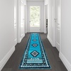 image:imageFlash Furniture Ventana Collection Southwestern Accent Rug  Low Pile Hunter Green Olefin Rug  2x7 Area Rug  Jute Backing  Hallway Entryway Bedroom Living RoomTurquoise