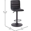 image:imageFlash Furniture Vincent Modern Cognac Vinyl Adjustable Bar Stool with Back Swivel Stool with Black Pedestal Base and FootrestBlackBlack Frame