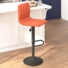 image:imageFlash Furniture Vincent Modern Cognac Vinyl Adjustable Bar Stool with Back Swivel Stool with Black Pedestal Base and FootrestCognacBlack Frame