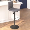 image:imageFlash Furniture Vincent Modern Cognac Vinyl Adjustable Bar Stool with Back Swivel Stool with Black Pedestal Base and FootrestGrayBlack Frame
