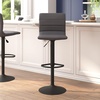 image:imageFlash Furniture Vincent Modern Cognac Vinyl Adjustable Bar Stool with Back Swivel Stool with Black Pedestal Base and FootrestGrayBlack Frame