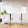 image:imageFlash Furniture Vinyl Swivel Adjustable Bar Stool with Back White 2Pack  Counter Height Modern Pedestal Base Vinyl Upholstery