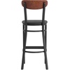image:imageFlash Furniture Wright Commercial Grade Barstool  Walnut Finish Solid Wood Seat and Boomerang Back  500 LB Capacity Black Steel Frame  Integrated FootrestWalnut Wood BackBlack Vinyl Seat